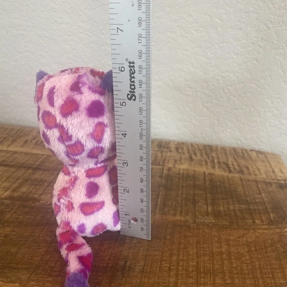 TY Beanie Boo's 6” inch Glamour Pink Purple Leopard Cat May 5 th Birthday  2015